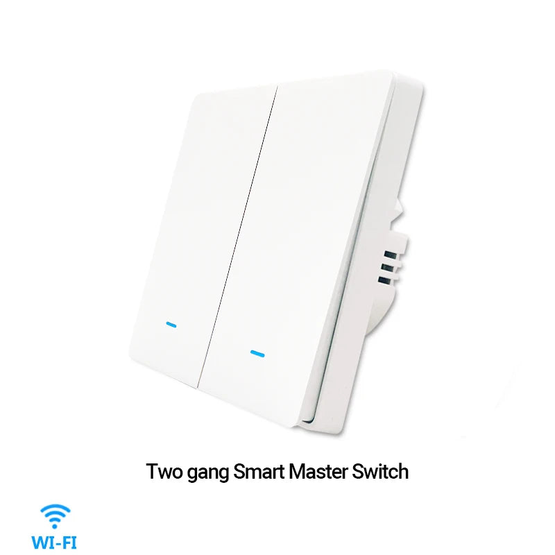 Tuya WiFi RF433 Smart Wall Light Switch – No Neutral, 1/2/3 Gang, Alexa & Google Home Compatible