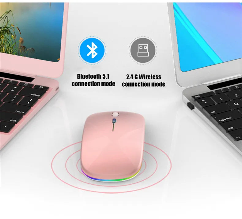 Rechargeable Dual-Mode Wireless Mouse with LED