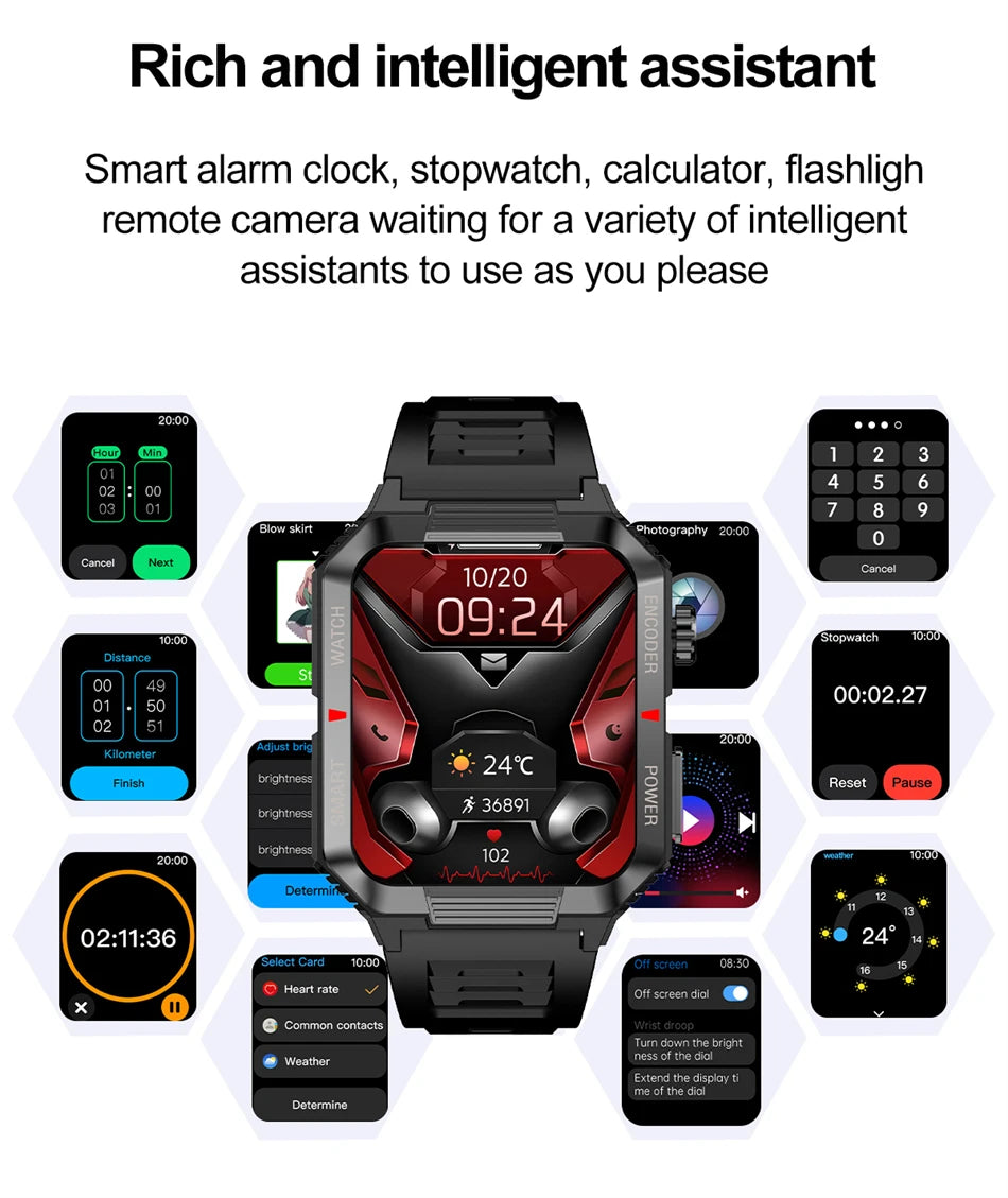 Men’s NFC GPS Smartwatch – 1.99" HD Screen, Bluetooth Calling, 120+ Sports Modes