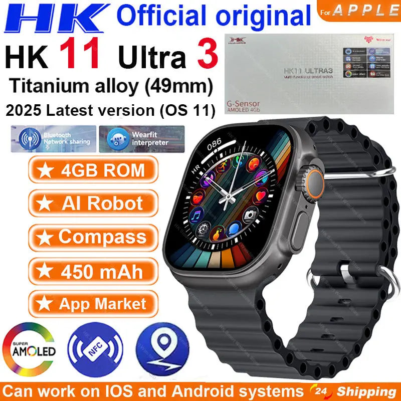 HK11 Ultra 3 Smartwatch 2025 49mm AMOLED NFC