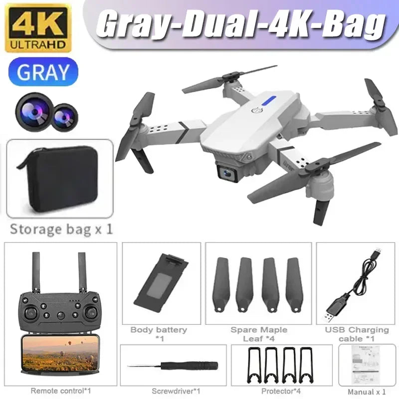 E88 Pro 4K Drone – Foldable RC Quadcopter with Dual HD Cameras & WiFi FPV