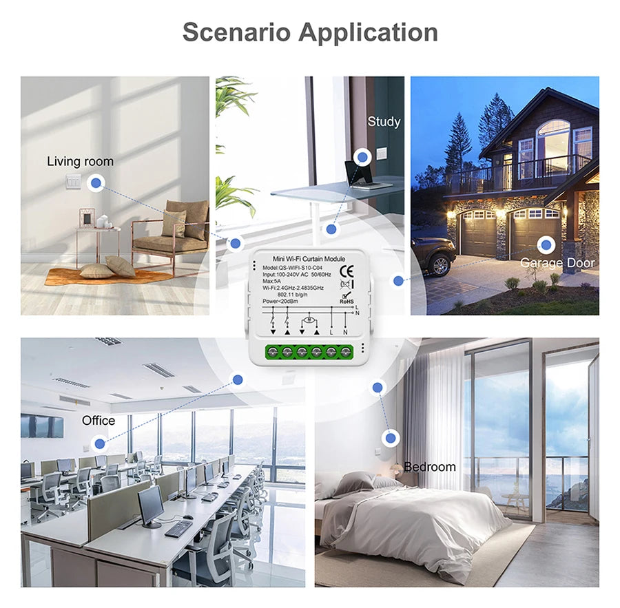 Tuya WiFi ZigBee Smart Curtain Switch Module