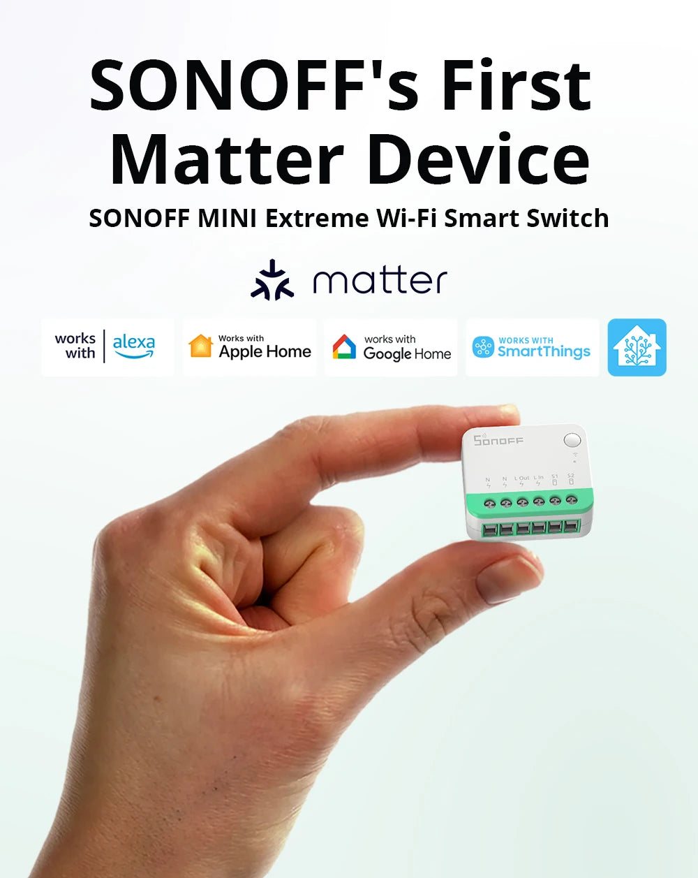 SONOFF MINIR4M Matter Smart Switch – Compact WiFi Module for Alexa, Google Home & SmartThings