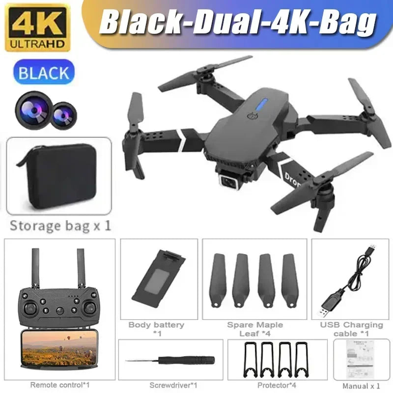 E88 Pro 4K Drone – Foldable RC Quadcopter with Dual HD Cameras & WiFi FPV