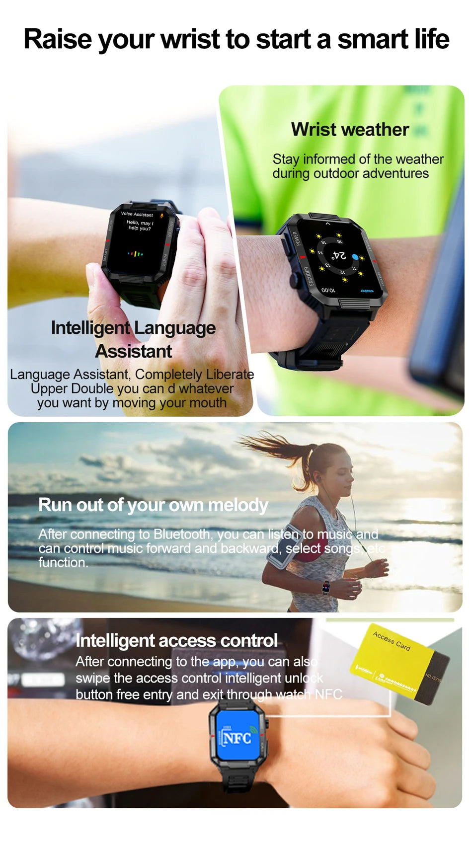 Men’s NFC GPS Smartwatch – 1.99" HD Screen, Bluetooth Calling, 120+ Sports Modes