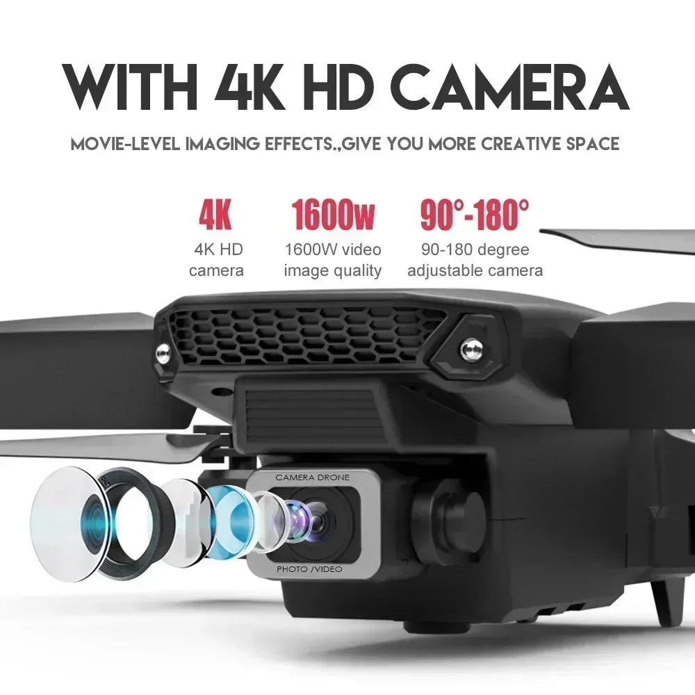 E88 Pro 4K Drone – Foldable RC Quadcopter with Dual HD Cameras & WiFi FPV