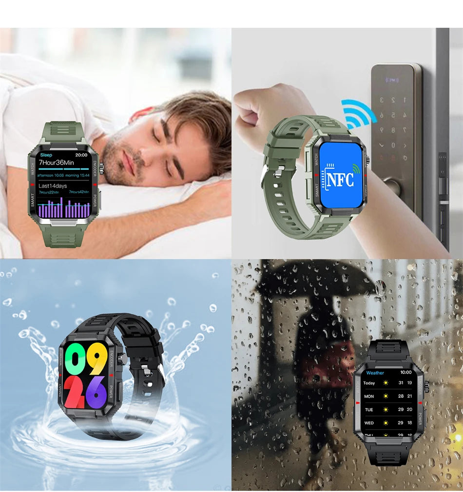 Men’s NFC GPS Smartwatch – 1.99" HD Screen, Bluetooth Calling, 120+ Sports Modes