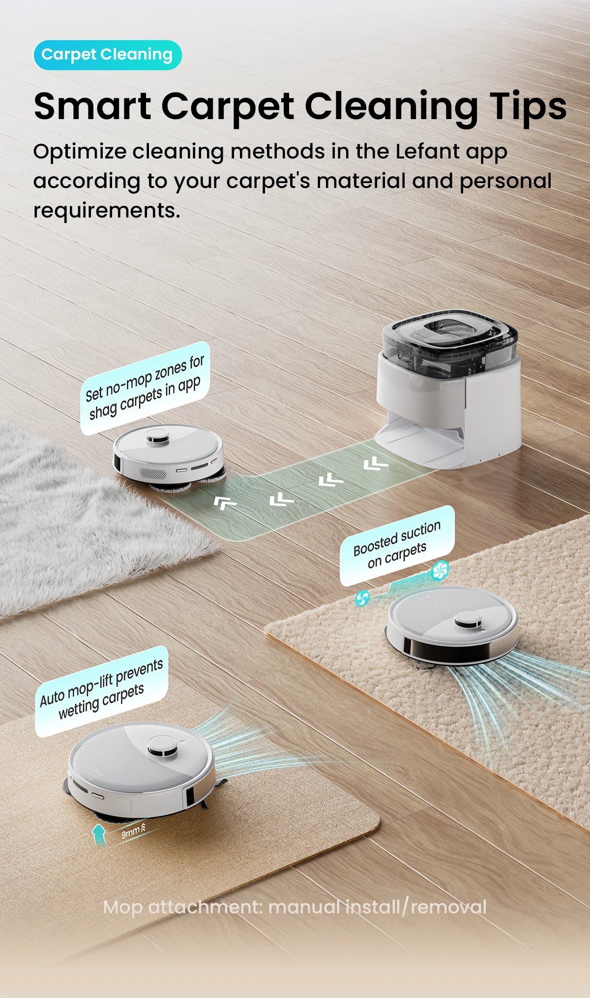 Lefant M3 Robot Vacuum Cleaner with Mapping & Auto Cleaning Station