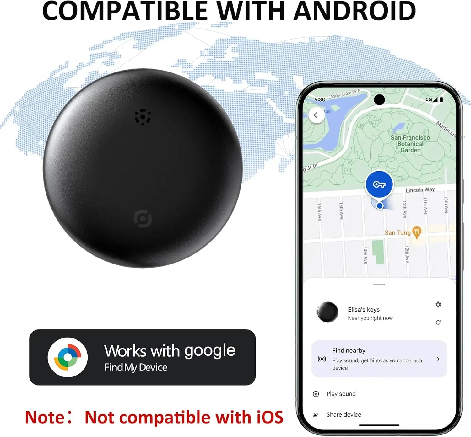Android Bluetooth GPS Tracker – Smart Waterproof Locator for Keys, Bags, Pets & More