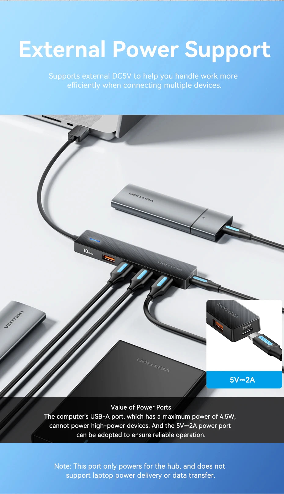 Vention USB 3.2 Hub 4-Port Splitter Adapter