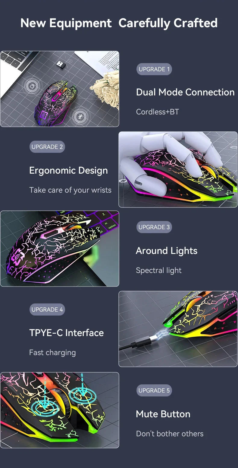 Bluetooth 5.2 RGB Dual-Mode Wireless Mouse