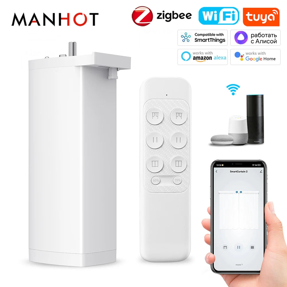 Tuya ZigBee/WiFi Smart Curtain Motor 155MM