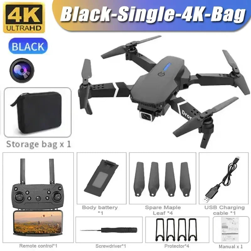 E88 Pro 4K Drone – Foldable RC Quadcopter with Dual HD Cameras & WiFi FPV
