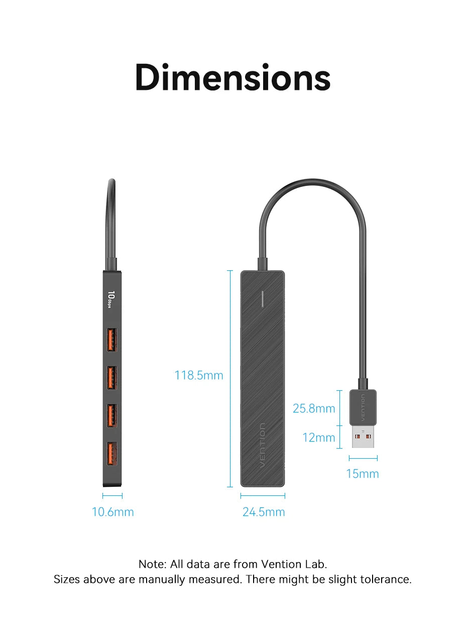 Vention USB 3.2 Hub 4-Port Splitter Adapter