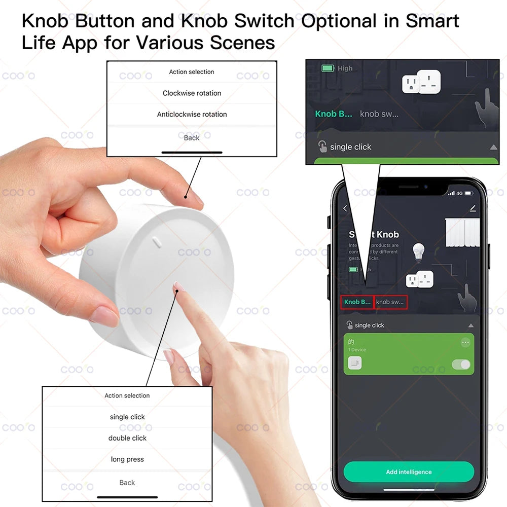 Tuya ZigBee Smart Knob Switch Wireless Dimmer