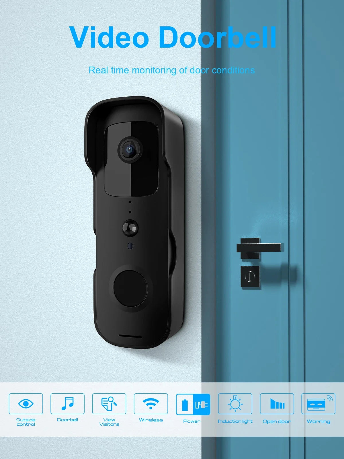 TuyaSmart 1080P WiFi Video Doorbell – Waterproof, Night Vision, Smart Intercom Camera