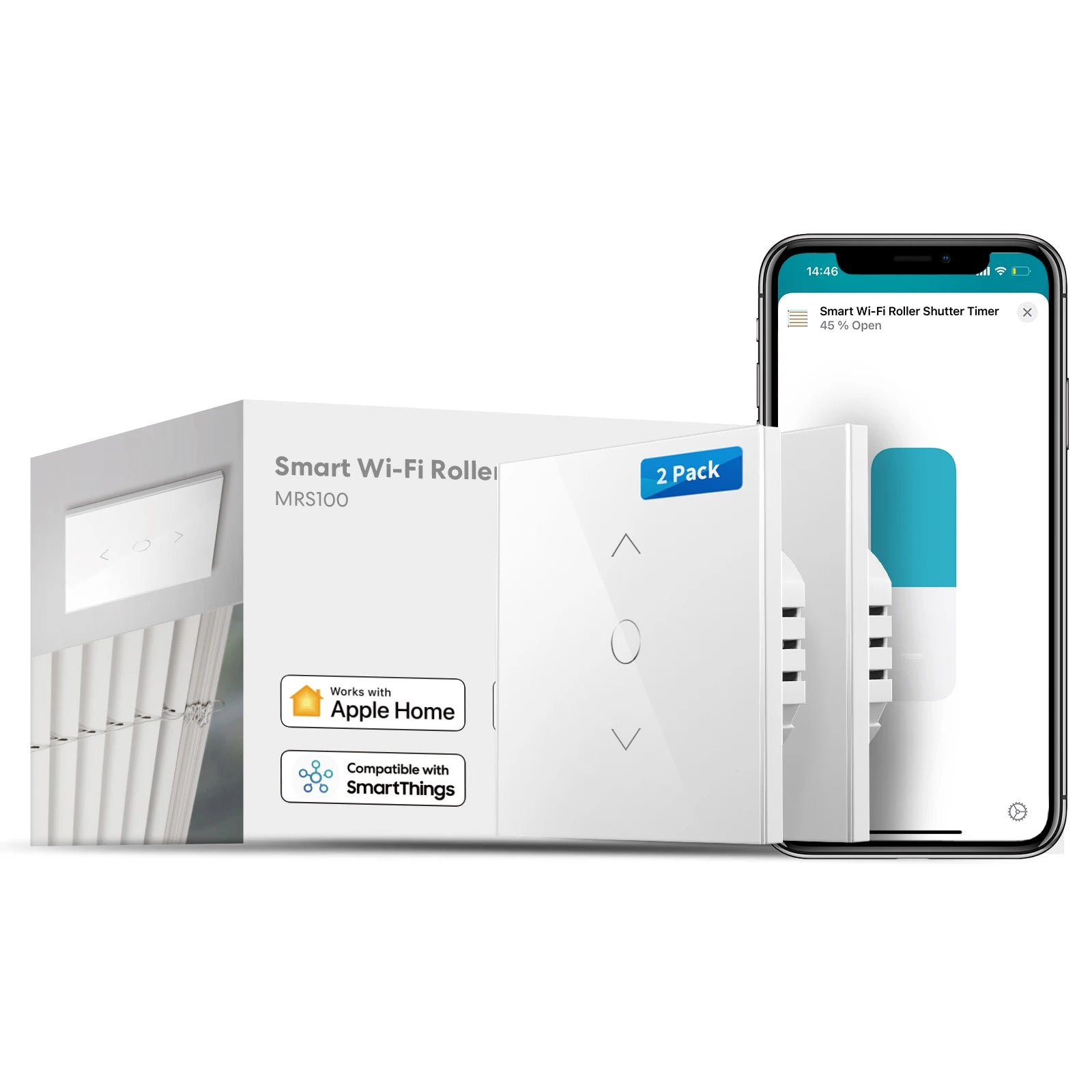 Meross HomeKit Smart Roller Shutter Switch – WiFi Curtain & Blind Motor Controller for Siri, Alexa, Google Home