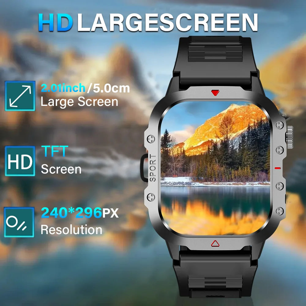KESHUYOU Outdoor Sports Smartwatch with Flashlight & Bluetooth Calling