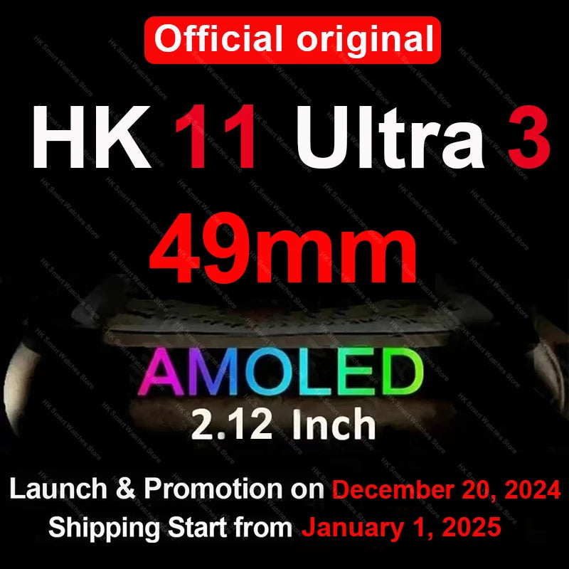 HK11 Ultra 3 Smartwatch 2025 49mm AMOLED NFC