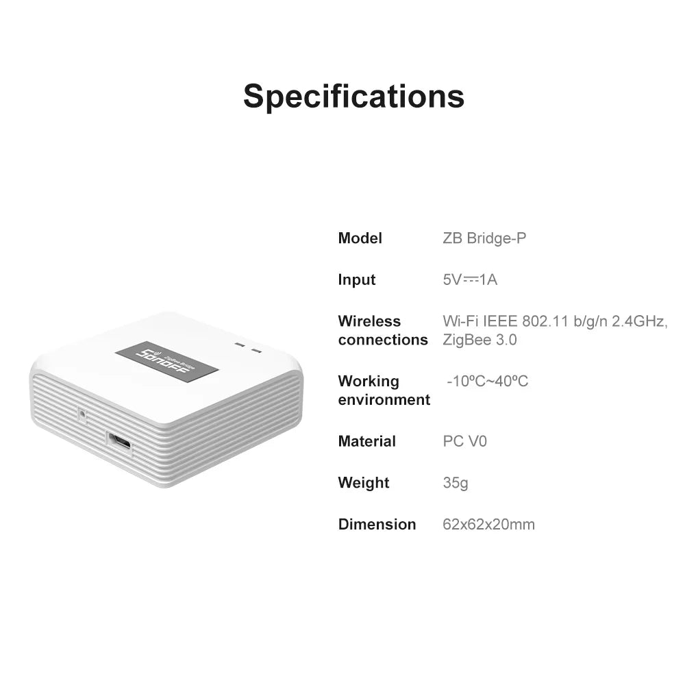 SONOFF Zigbee ZBBridge Pro – Smart Zigbee Hub for SNZB & ZBMINI Series, Alexa & Google Home