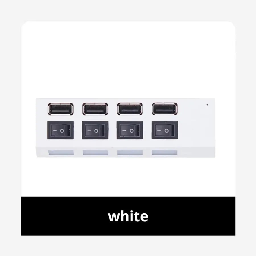 7-Port USB 2.0 Hub – Multi-Port Extension Splitter for PC, Laptop & Desktop