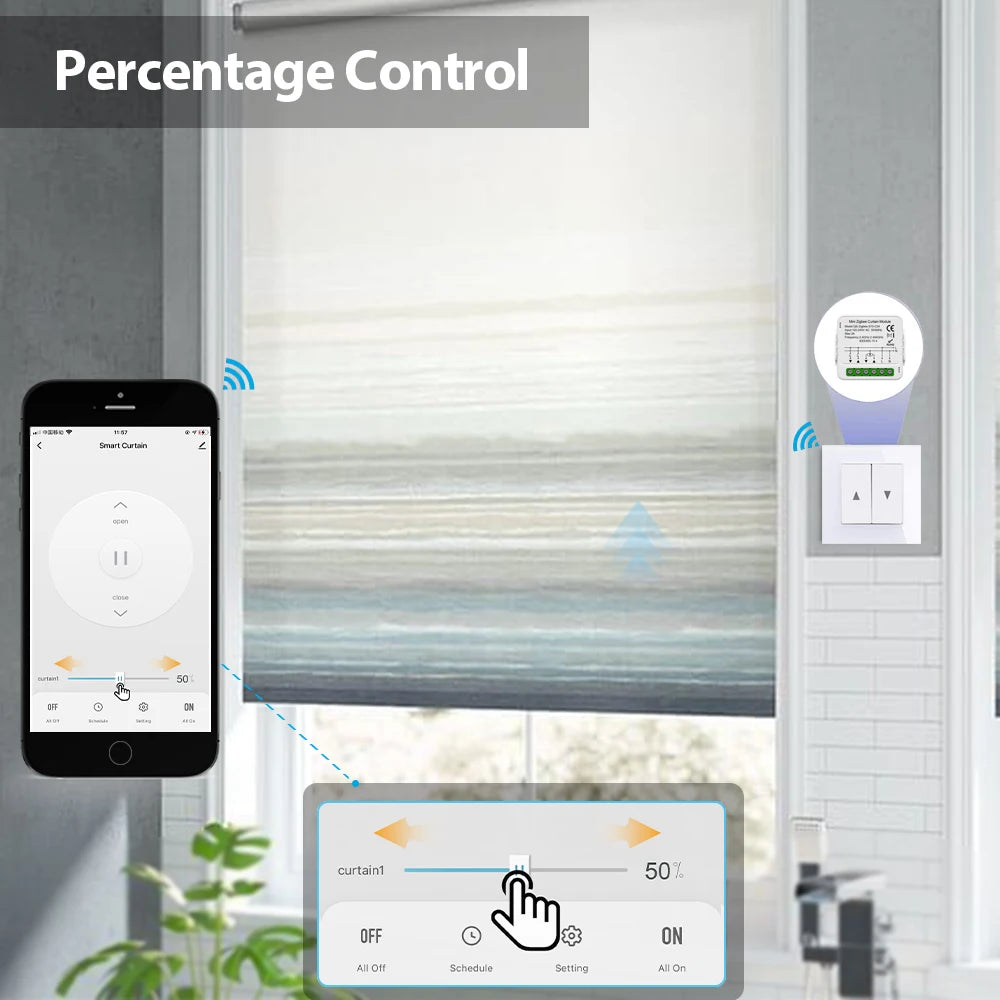 Tuya WiFi ZigBee Smart Curtain Switch Module