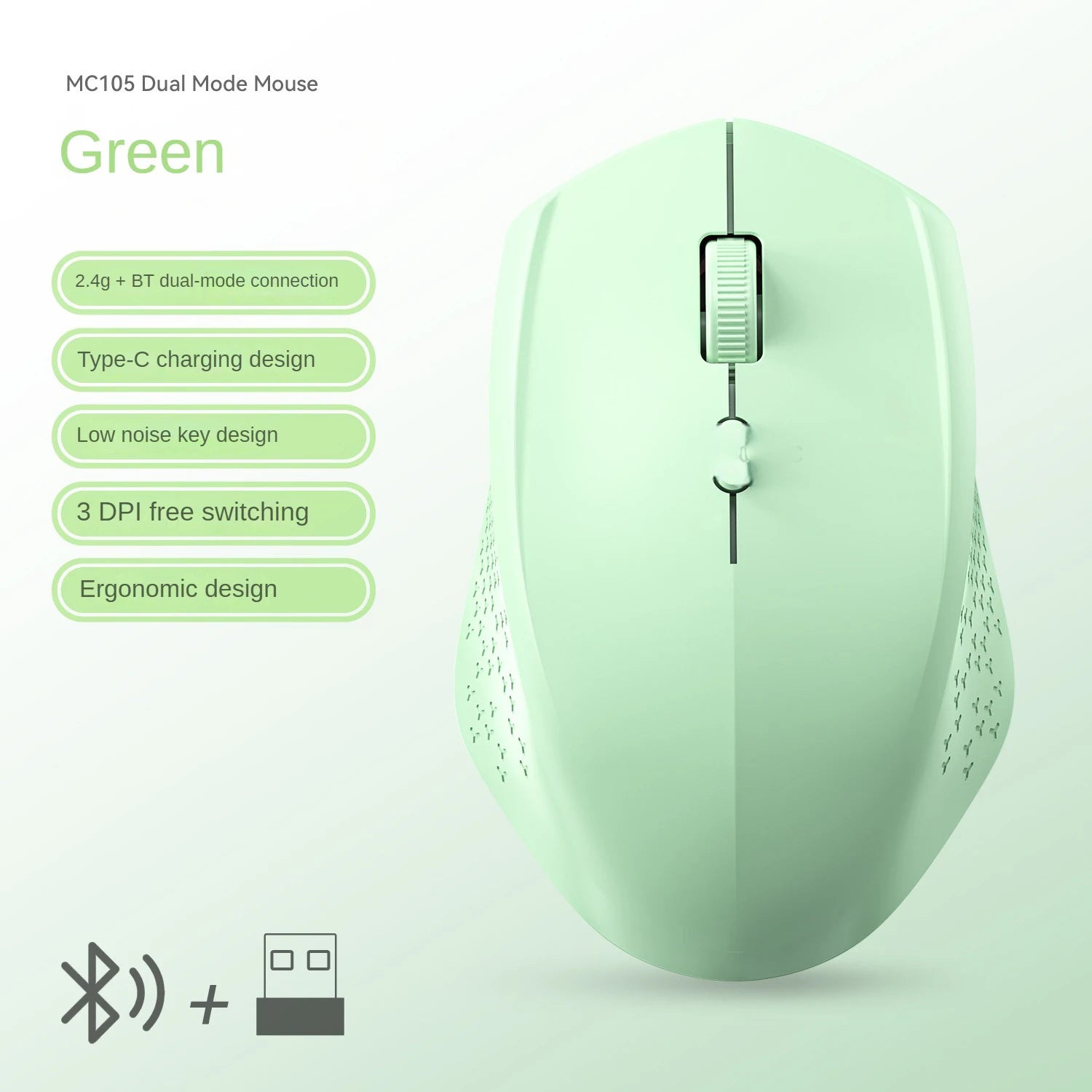 Bluetooth 5.2 Dual-Mode Wireless Mouse