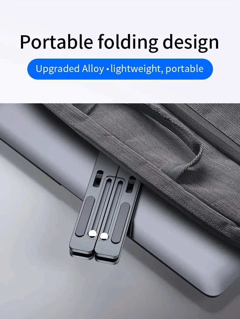 Foldable Adjustable Laptop Stand – Portable Aluminum Alloy Notebook Holder