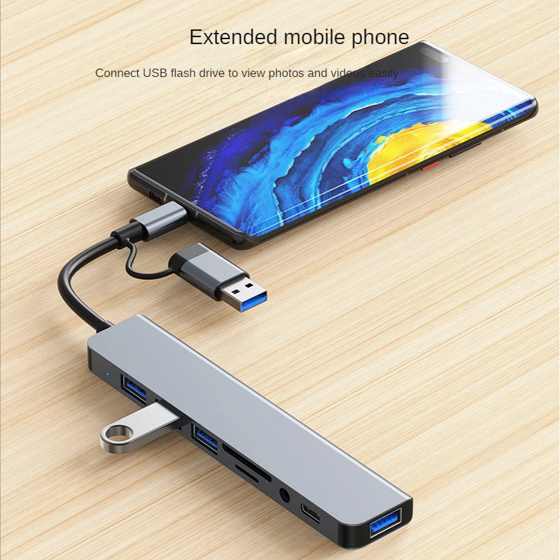 USB 3.0 Type-C Docking Station – Multiport Hub with SD/TF Card Reader & Audio for MacBook Pro
