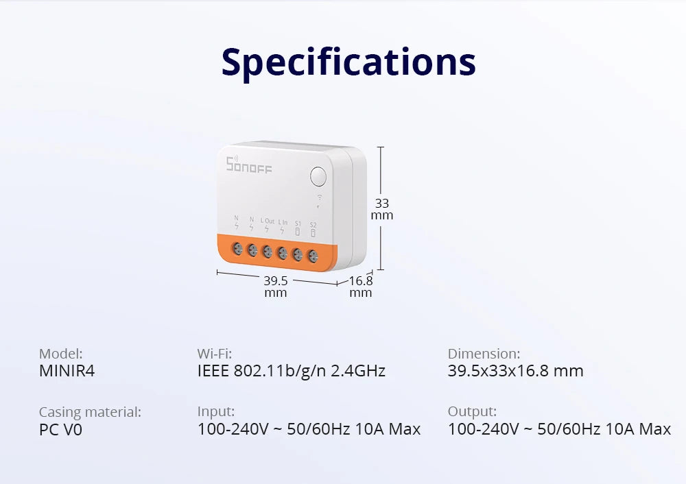 SONOFF MINIR4M Matter Smart Switch – Compact WiFi Module for Alexa, Google Home & SmartThings