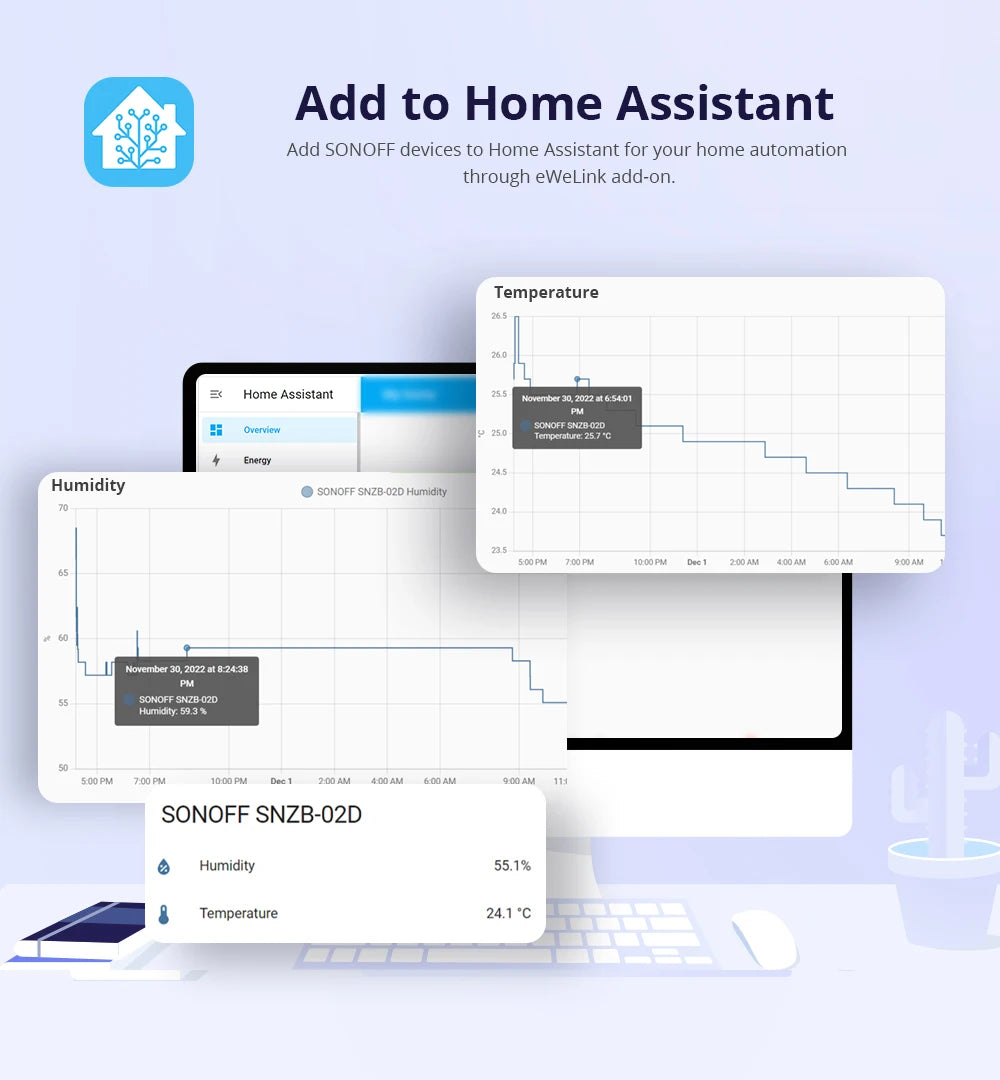 SONOFF SNZB-02D Zigbee Temperature & Humidity Sensor – LCD Display, Works with Alexa & Google Home