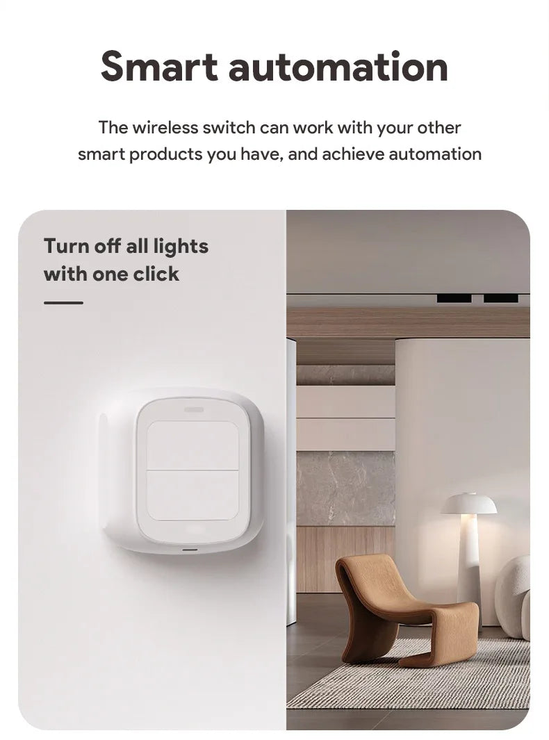 Tuya 2-Gang WiFi/ZigBee Scene Switch – Smart Wall Controller for Smart Life App