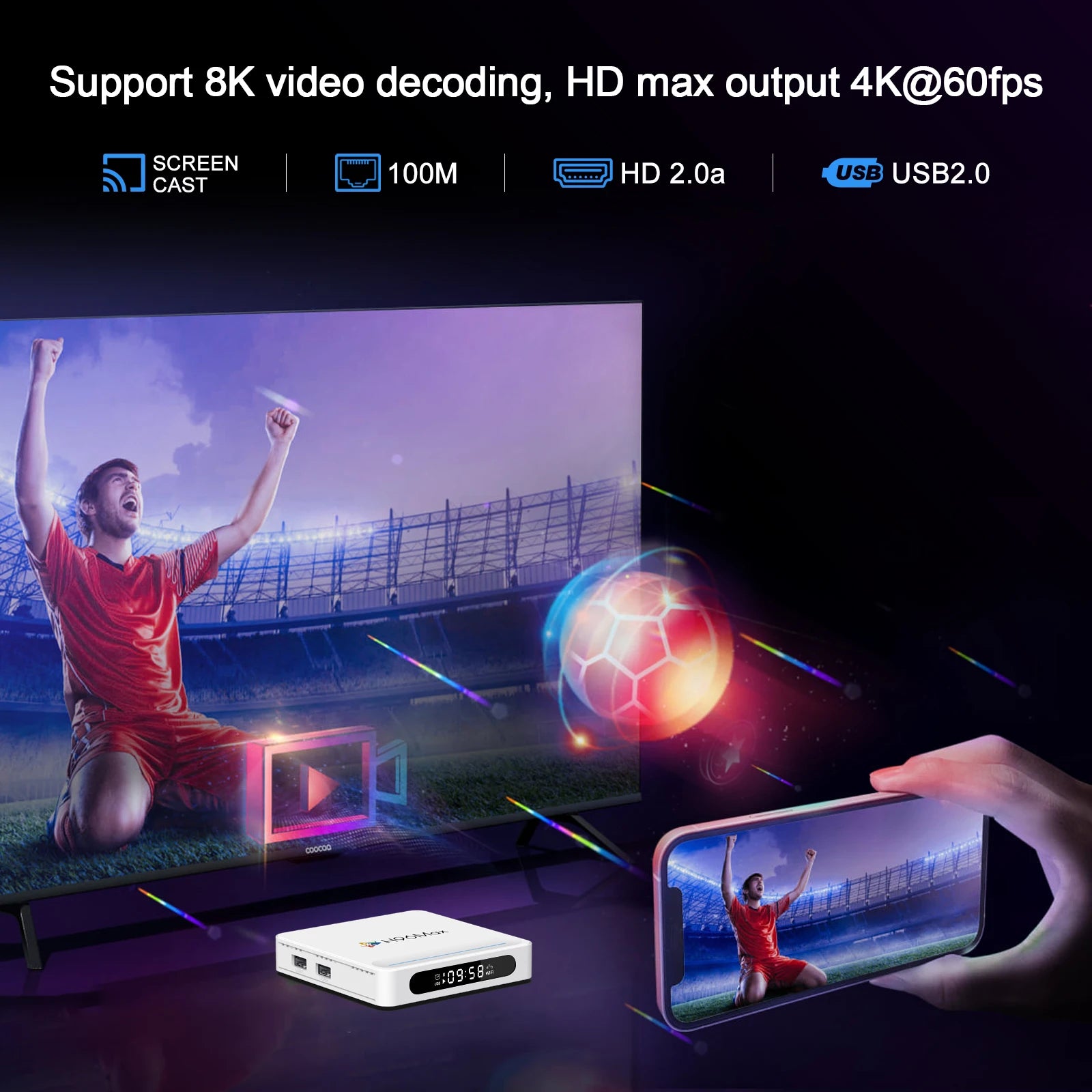 H96 Max H618 Plus Android 14 TV Box – 4GB+128GB, 8K HDR, WiFi 6, BT 5.4, Voice Assistant