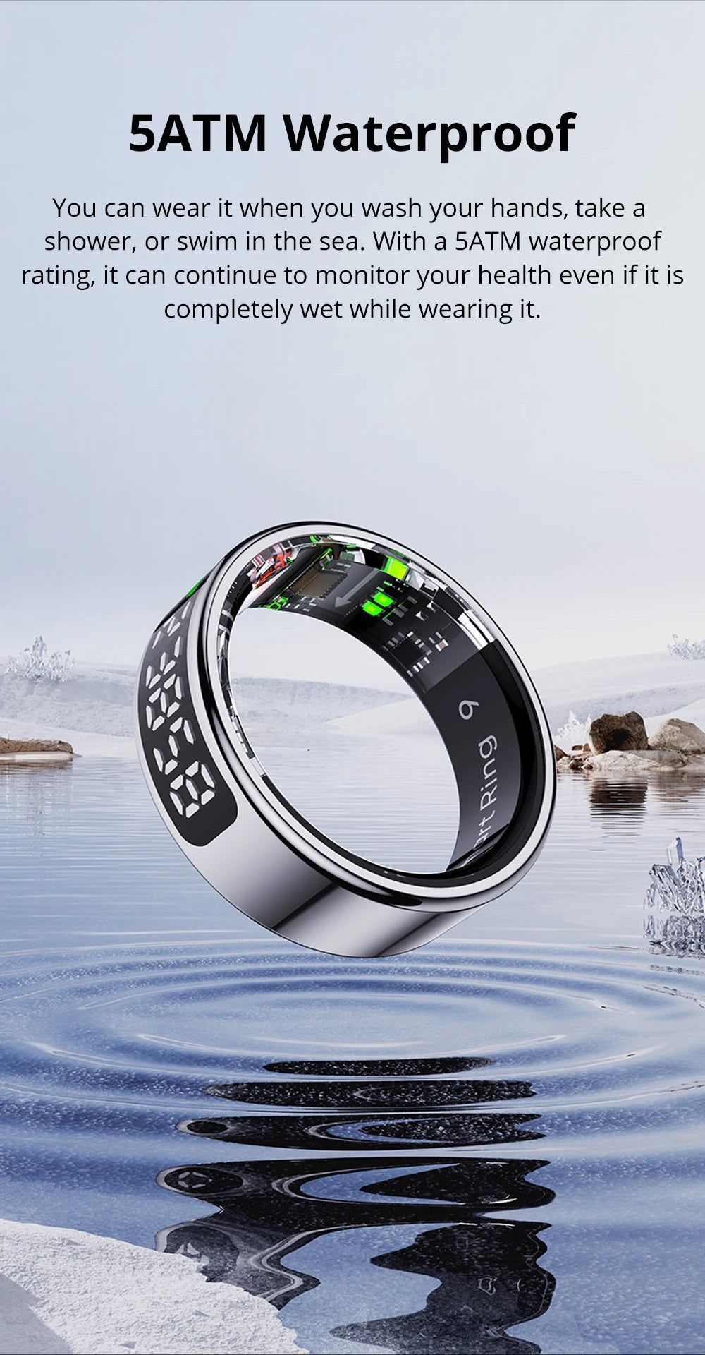 COLMI R12 Smart Ring 2025 with Display & Wireless Charging