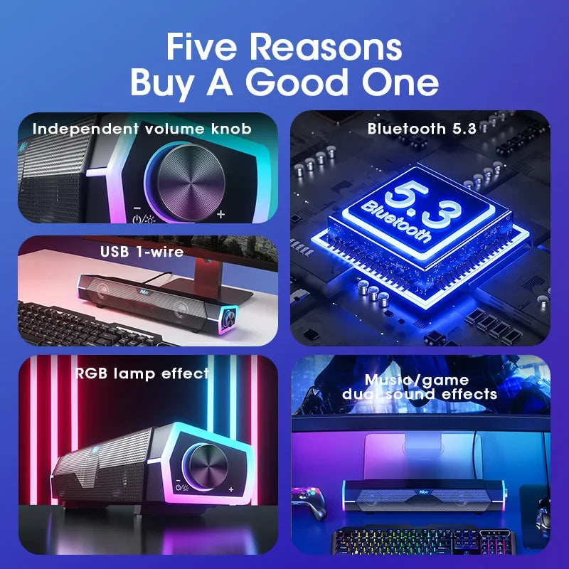 4D Bluetooth Soundbar Speaker with Subwoofer