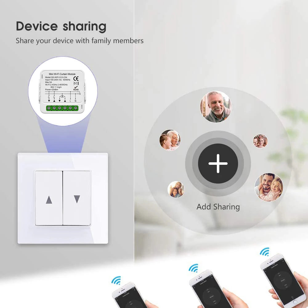 Tuya WiFi ZigBee Smart Curtain Switch Module