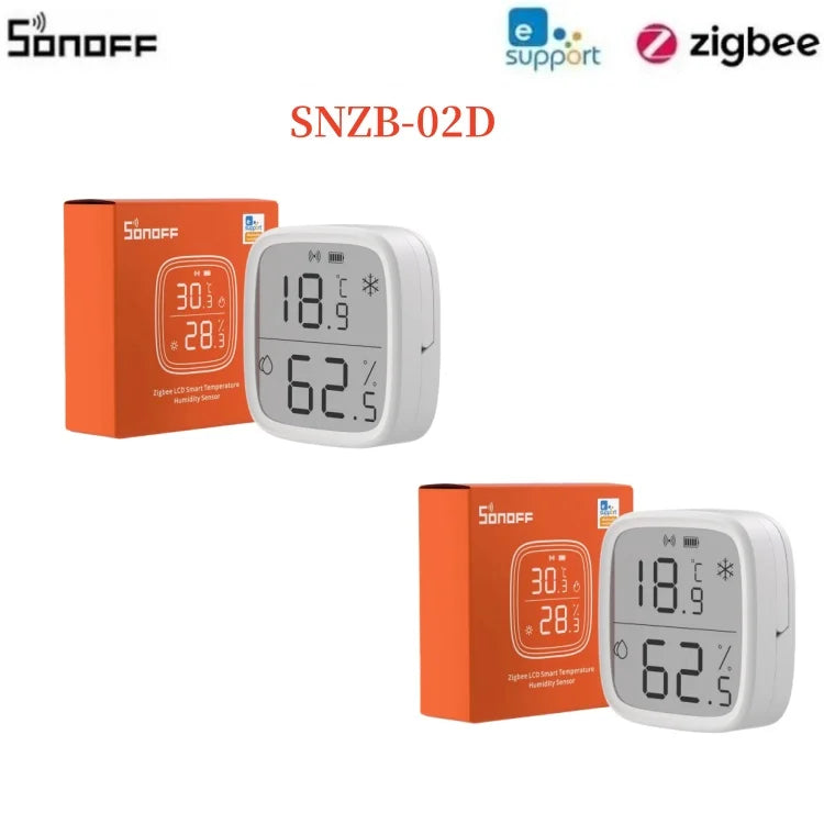 SONOFF SNZB-02D Zigbee Temperature & Humidity Sensor – LCD Display, Works with Alexa & Google Home