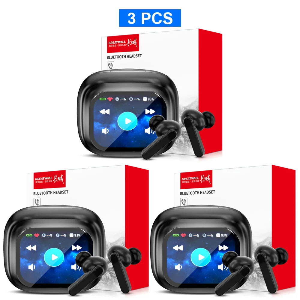 GREATWALL TWS Bluetooth Earbuds – LCD Touch Hi-Fi Stereo