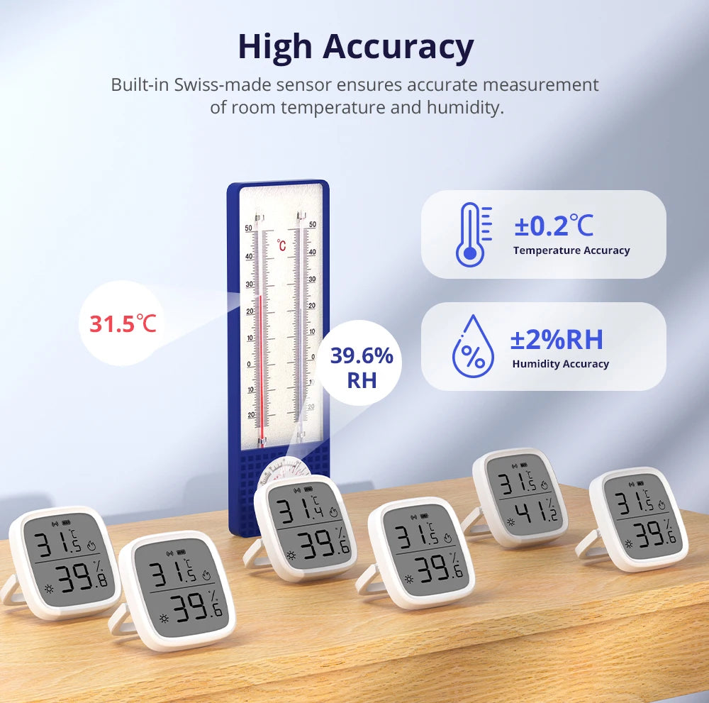 SONOFF SNZB-02D Zigbee Temperature & Humidity Sensor – LCD Display, Works with Alexa & Google Home