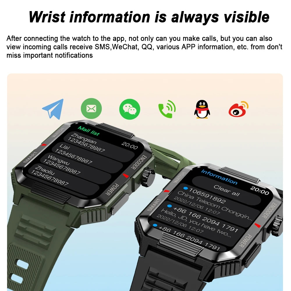 Men’s NFC GPS Smartwatch – 1.99" HD Screen, Bluetooth Calling, 120+ Sports Modes