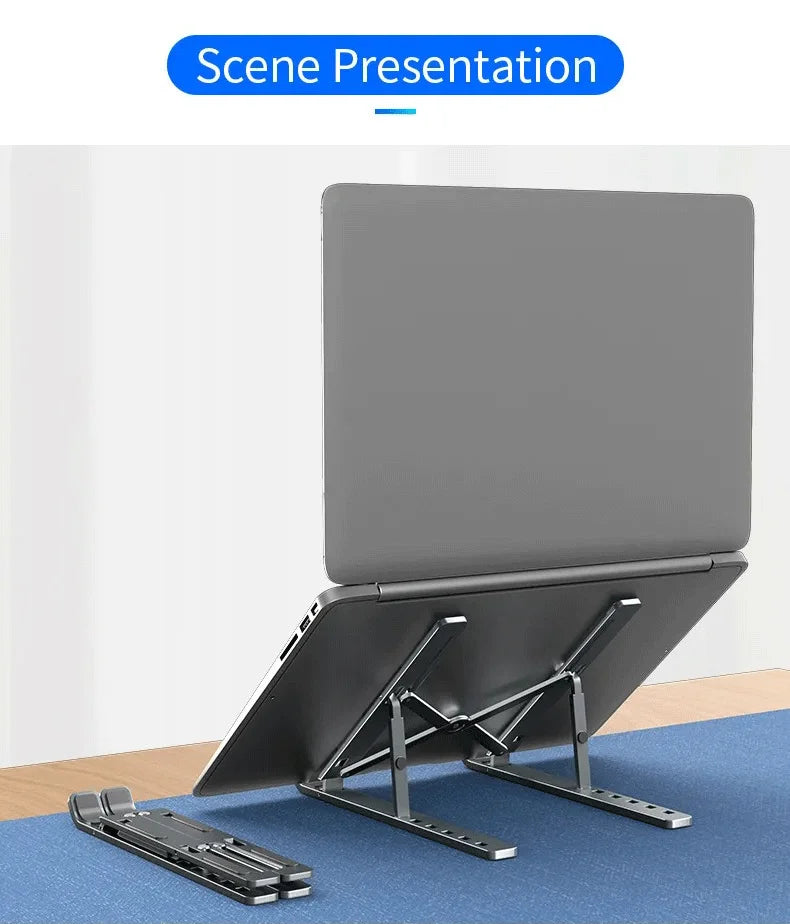 Foldable Adjustable Laptop Stand – Portable Aluminum Alloy Notebook Holder