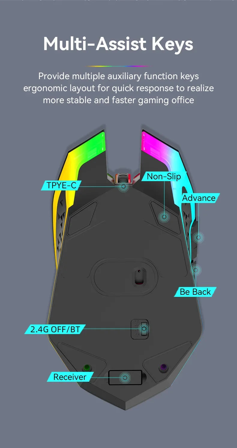 Bluetooth 5.2 RGB Dual-Mode Wireless Mouse
