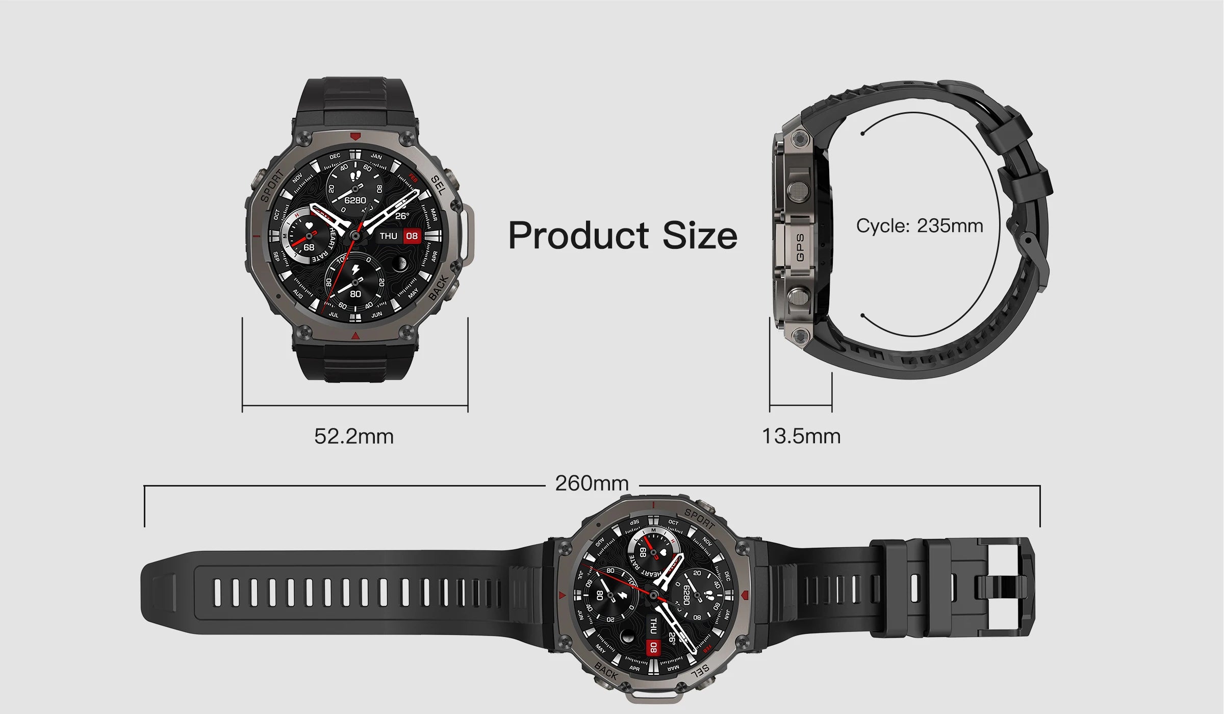 T-Rex 3 Ultra GPS Smartwatch 5ATM Waterproof