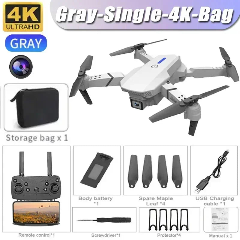 E88 Pro 4K Drone – Foldable RC Quadcopter with Dual HD Cameras & WiFi FPV