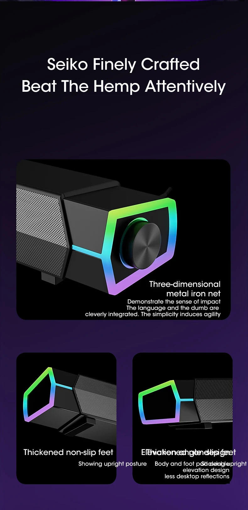 4D Bluetooth Soundbar Speaker with Subwoofer