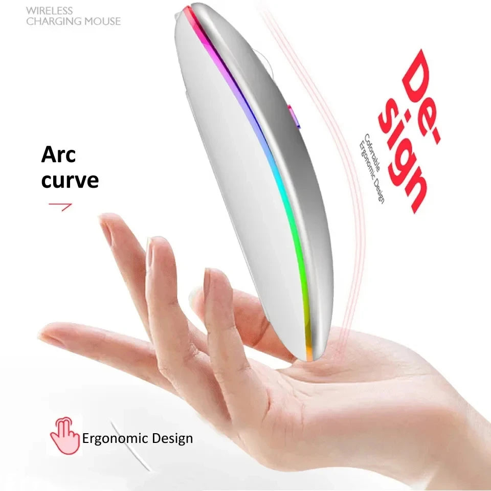 Rechargeable Dual-Mode Wireless Mouse with LED