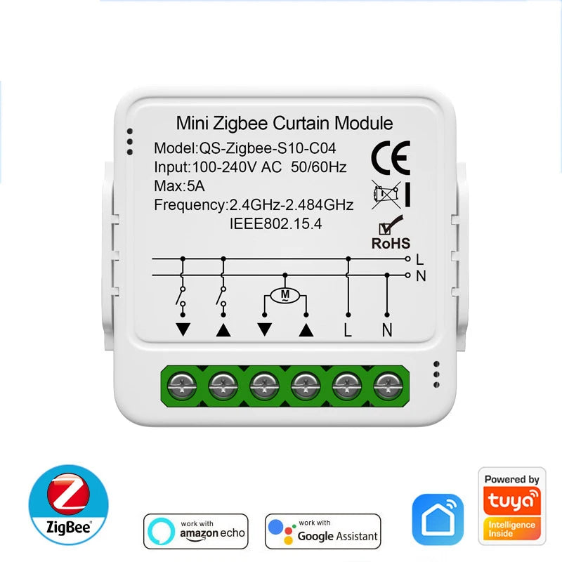Tuya WiFi ZigBee Smart Curtain Switch Module