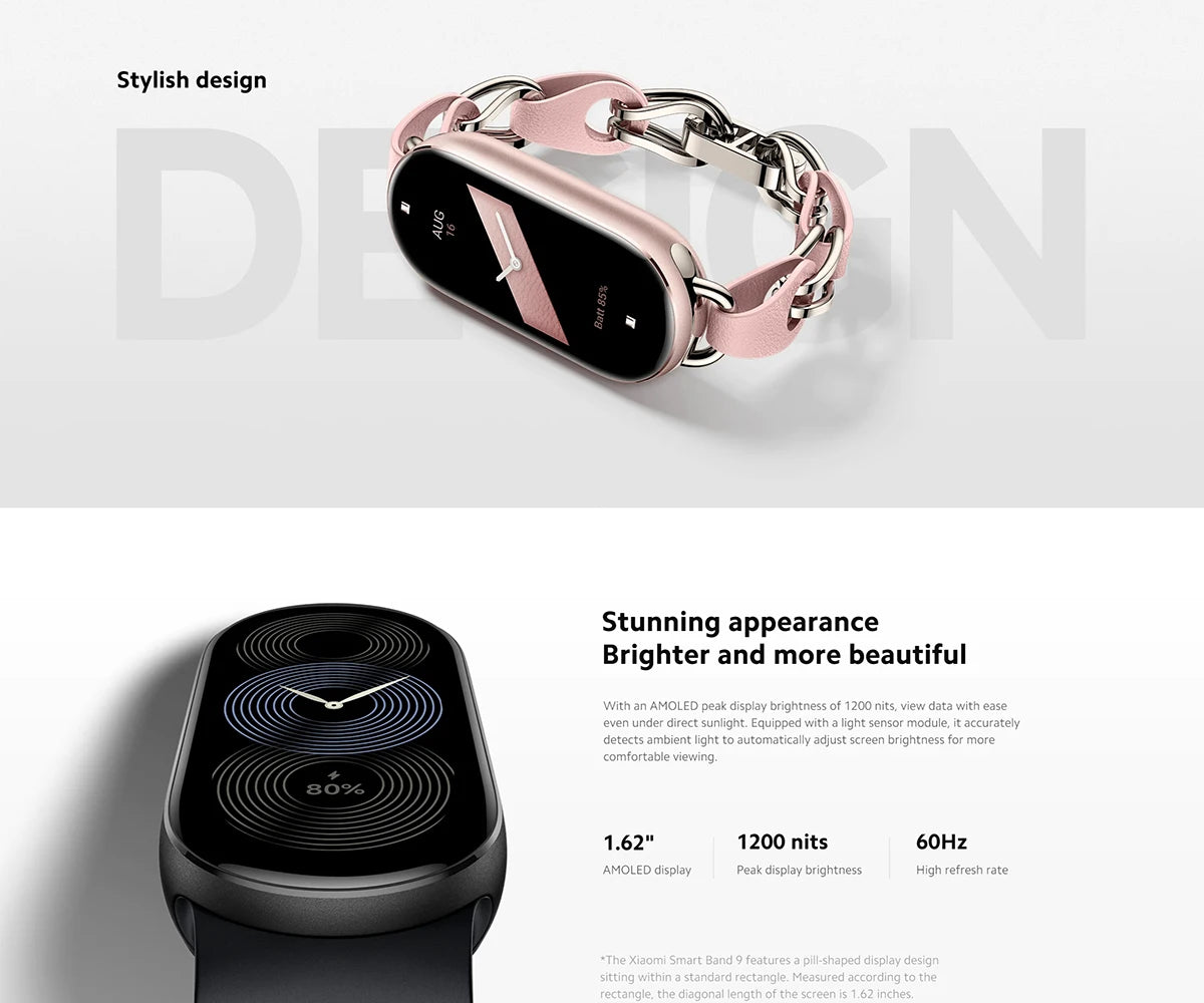 Xiaomi Smart Band 9 Global Version 1.62" AMOLED