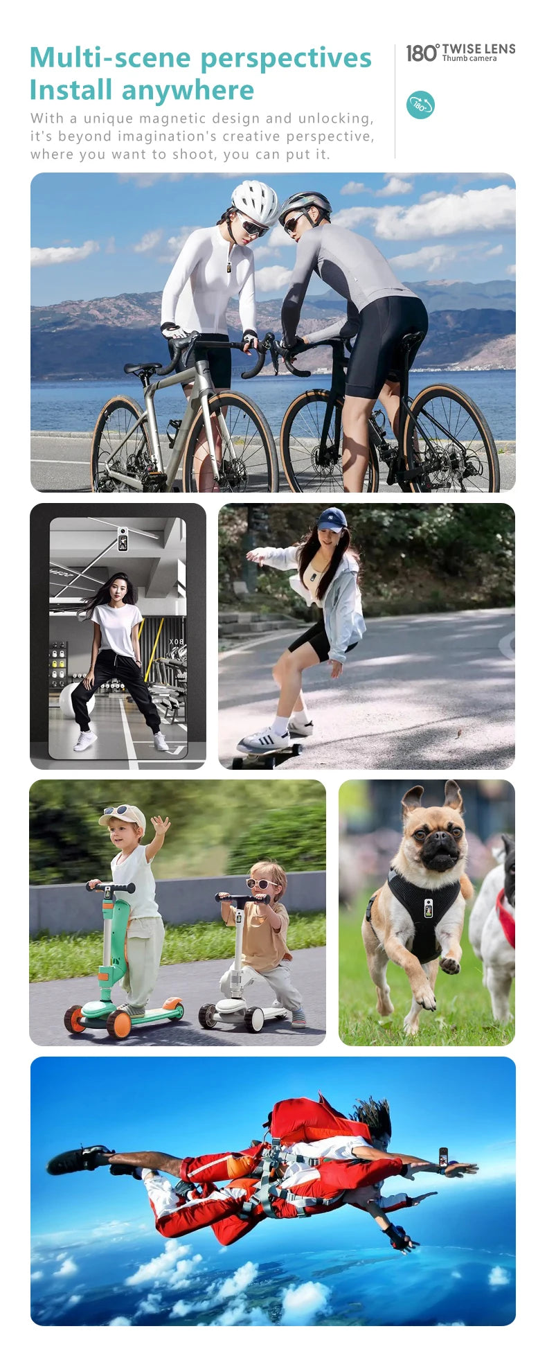 AMORUS Mini 2.7K Thumb Action Camera