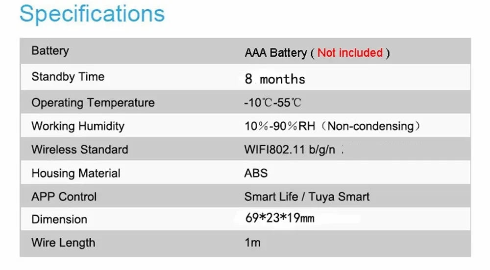 Tuya Smart WiFi/ZigBee Water Leak Sensor – Flood Detector Alarm for Smart Life App
